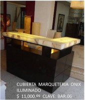 Cubierta Marquetería Onix Iluminado BAR.06