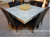 Comedor 8 sillas Base Madera Cubierta Onix COM.02