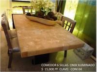 Comedor 6 sillas Ónix Iluminado COM.04