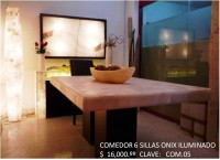 Comedor 6 sillas Onix  iluminado COM.05